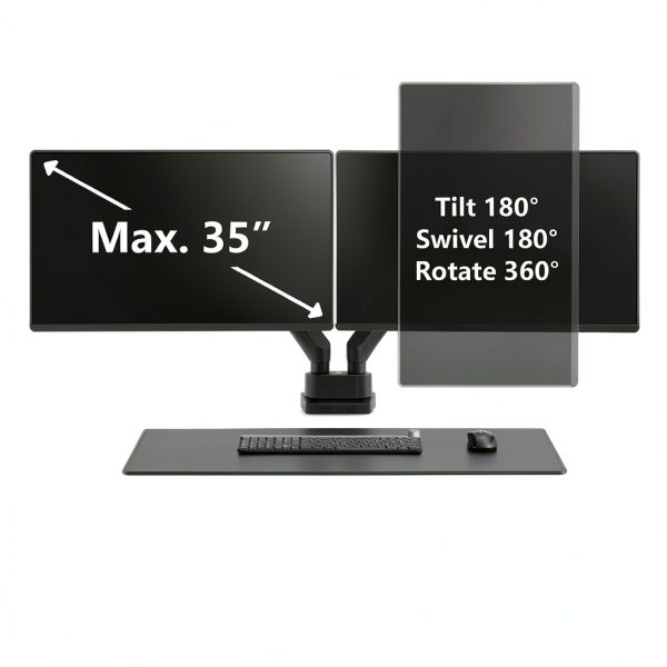 Amer Mounts HYDRA2B Dual Monitor Arm Heavy Duty Spring-4