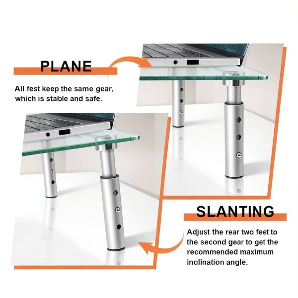 KKToner Glass Monitor Stand Height Adjustable Home Office-5