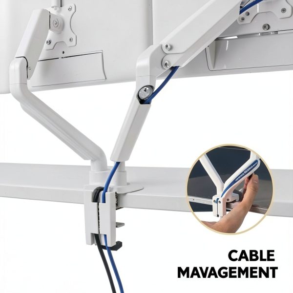 Fellowes Dual Monitor Arm Gas Spring Ergonomic Desk Mount-4