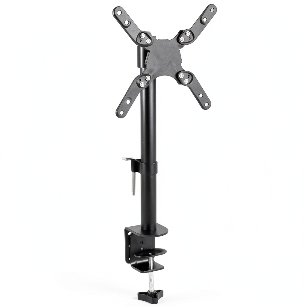 Installing Mount-It Ultrawide Monitor Desk Mount Full Motion Ergonomic on a wooden desk