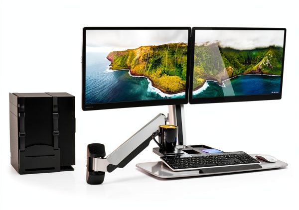 Pavo Dual Monitor Workstation Ergonomic Height Adjustable-0
