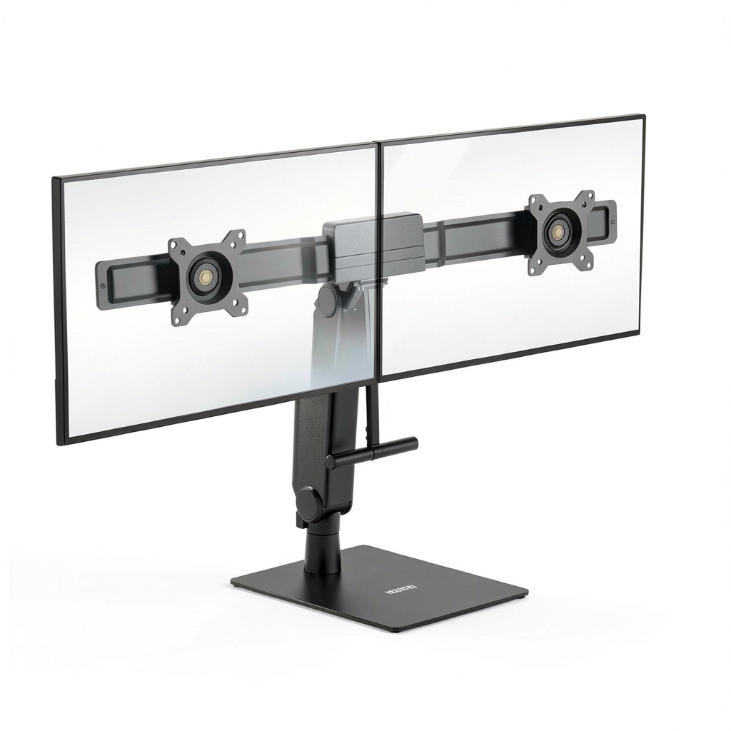 Pavo Dual Monitor Arm Stand on a modern office desk