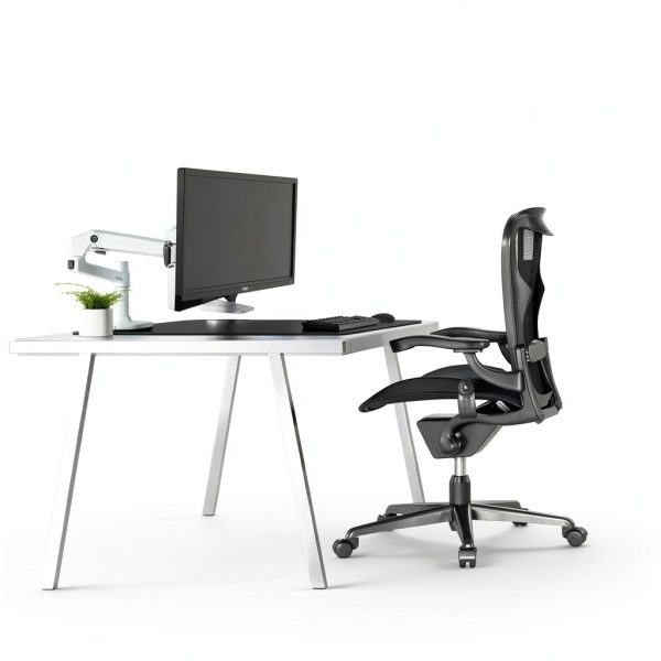 Pavo Dual Monitor Arm White Metal Desk Mount VESA-6