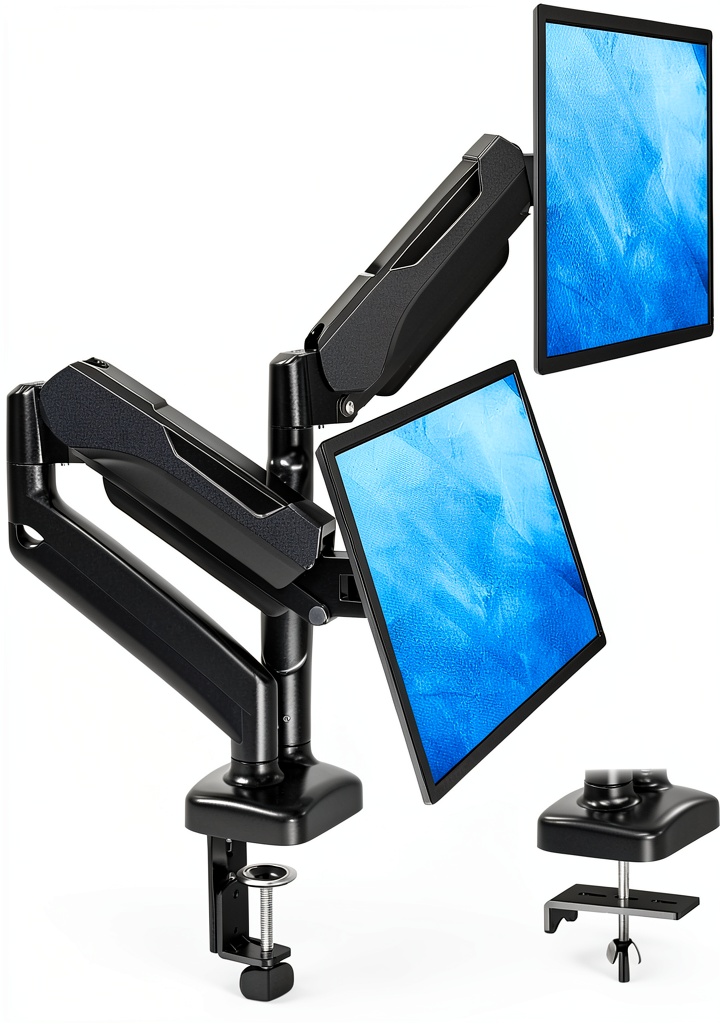 Pavo Dual Monitor Arm installed on a modern office desk