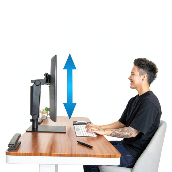 Pavo Dual Monitor Arm Stand Height Adjustable Ergonomic-3