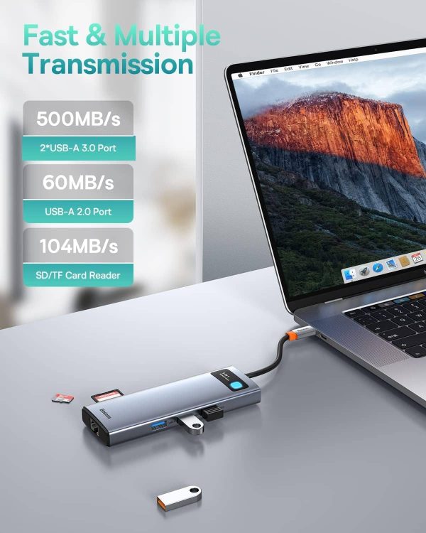 Baseus USB C Hub Dual 4K HDMI 100W PD Charging Docking-5