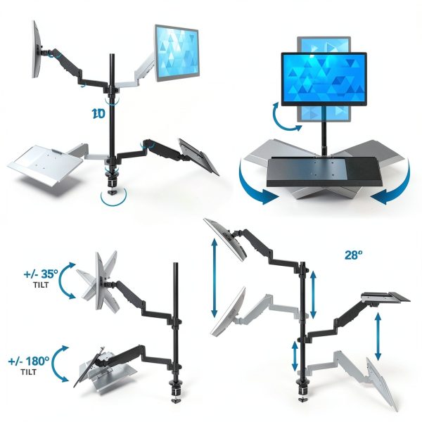 Pavo Sit Stand Monitor Mount Height Adjustable Ergonomic-6