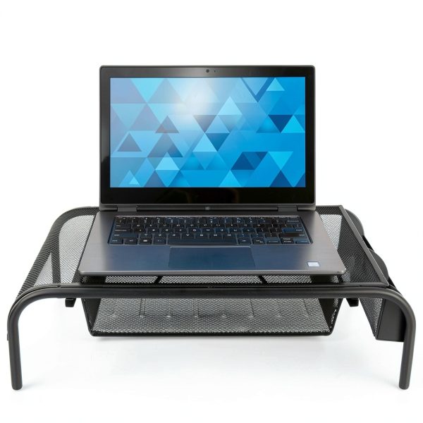 Pavo Monitor Stand Ergonomic Metal Mesh Drawer Storage-5