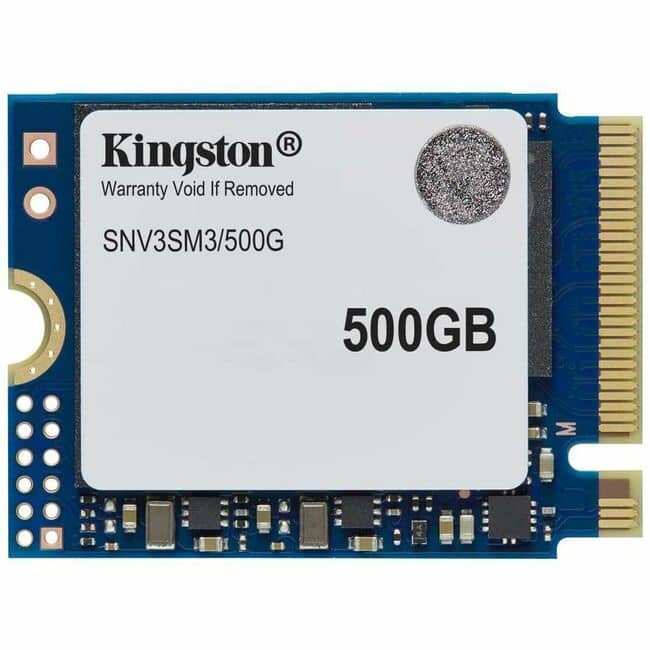 Kingston NV3 SSD installed in a laptop motherboard