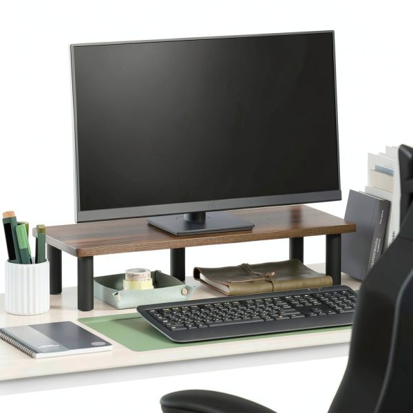 Furinno Monitor Stand Riser Soft Edge Desk Fit Home Office-1