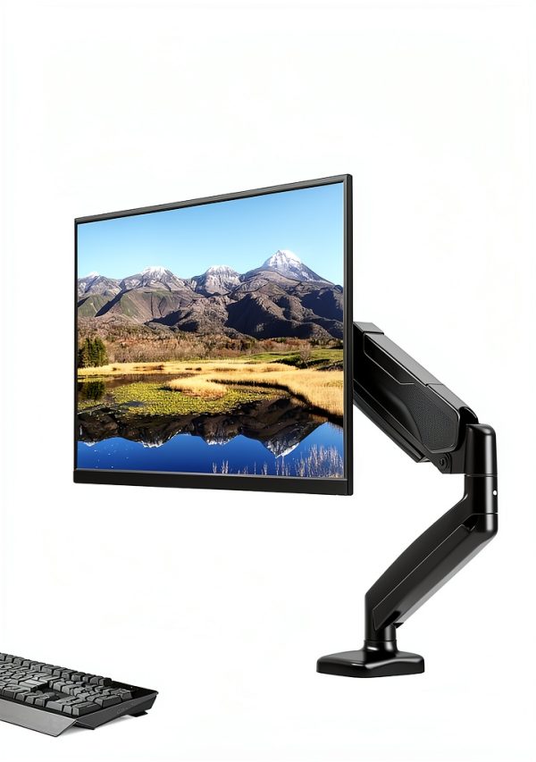 MOUNTUP Monitor Arm Full Motion Black White Desk Mount-3