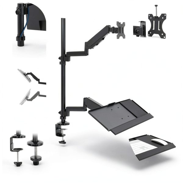 Pavo Sit Stand Monitor Mount Height Adjustable Ergonomic-4