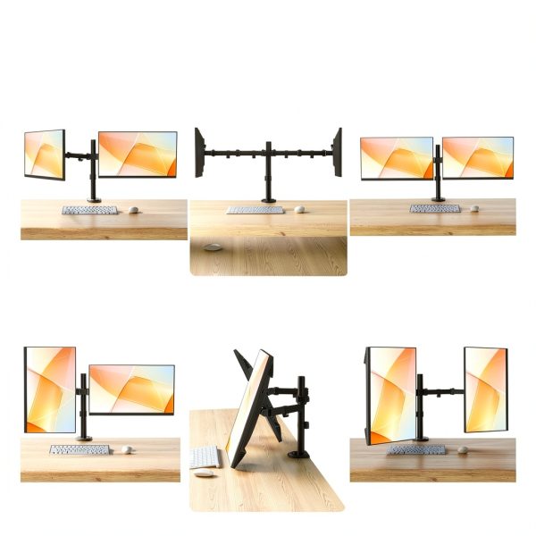 ACGAM Dual Monitor Arm Steel Mount VESA Desk Clamp-6