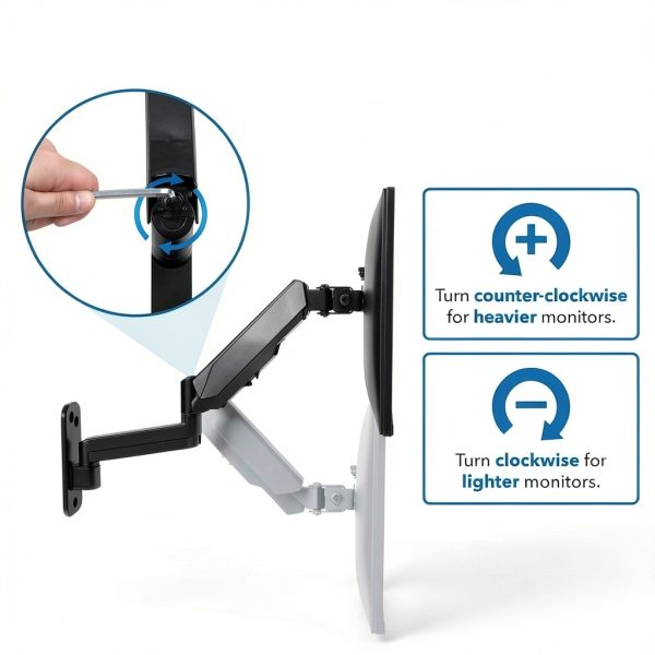 Mount-It Monitor Wall Mount Gas Spring Arm Height Adjustable-7