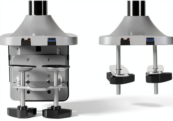 Mount-It Triple Monitor Desk Mount Ergonomic Adjustable USB-5