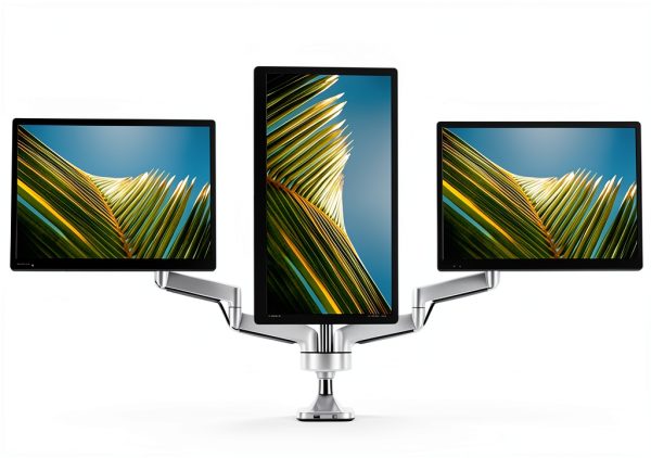 Mount-It Triple Monitor Desk Mount Ergonomic Adjustable USB-10