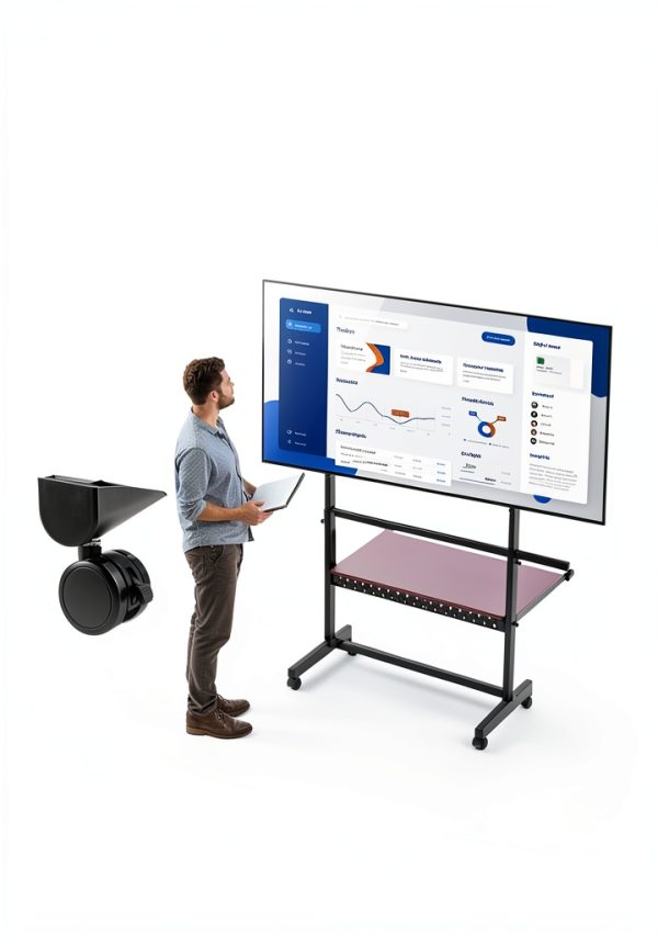Pavo Universal Rolling TV Stand Steel Mobile Mount Home-2