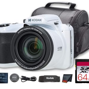 Kodak PIXPRO AZ425 Digital Camera White AZ425WH Bundle-0