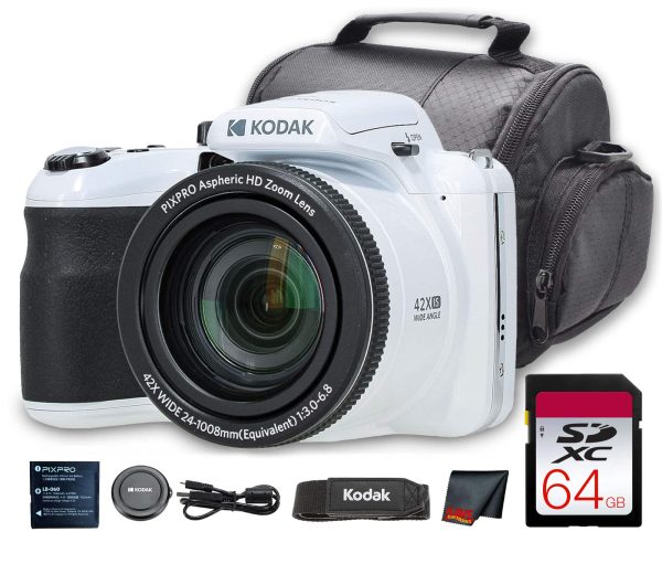 Kodak PIXPRO AZ425 Digital Camera White AZ425WH Bundle-0