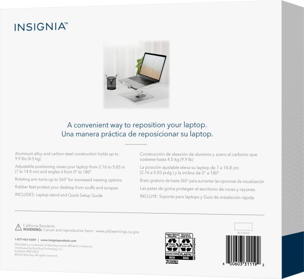 Insignia Laptop Stand Adjustable Height Angle 17 Inch-6